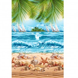 Полотенце пляжное вафельное "Райский уголок"